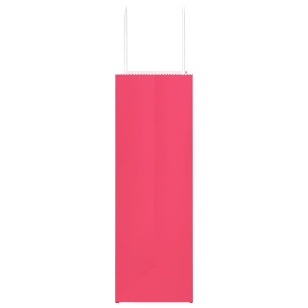 Paper carrier bags 250 pcs. with handles pink 26x12x35 cm