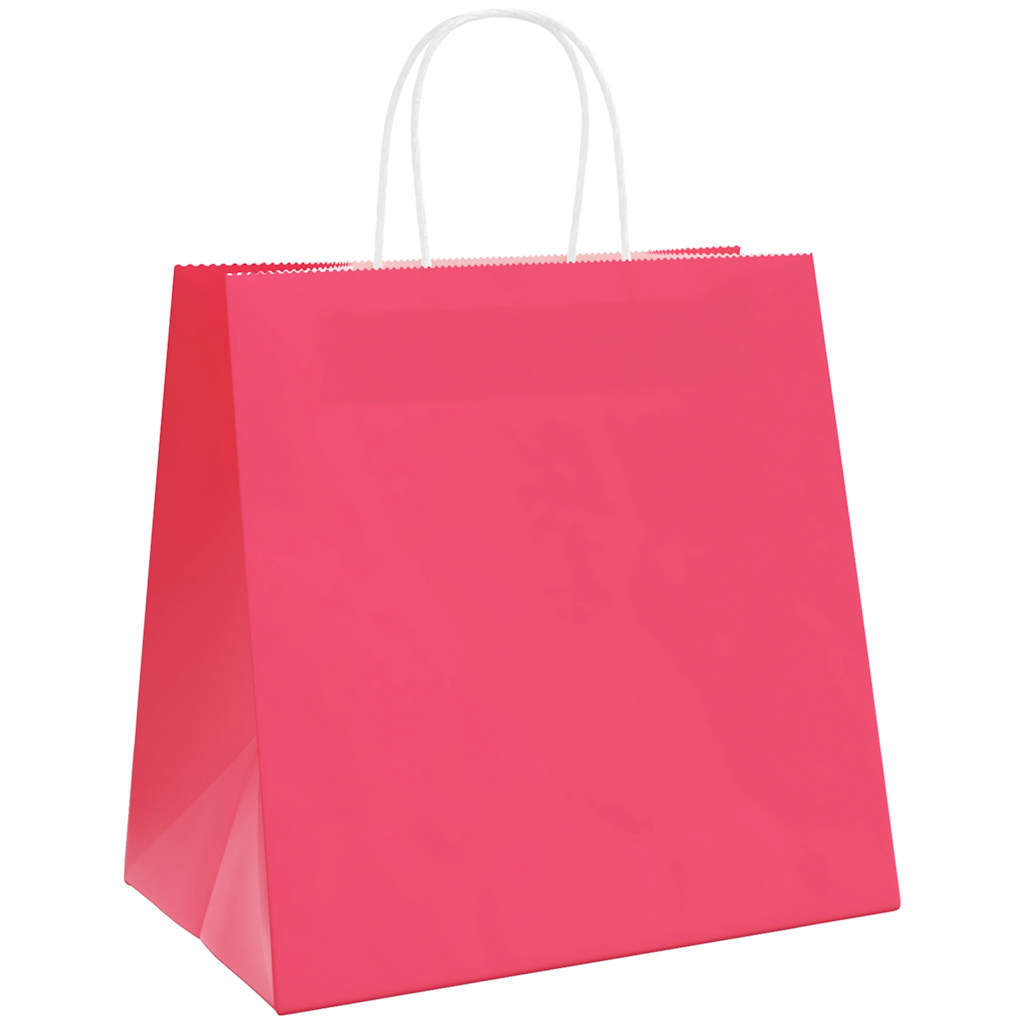 Paper carrier bags 250 pcs. with handles pink 26x17x25 cm