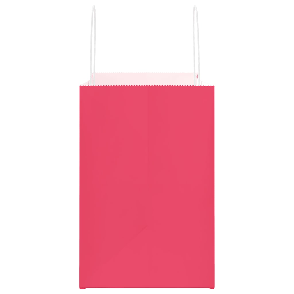 Paper carrier bags 250 pcs. with handles pink 26x17x25 cm