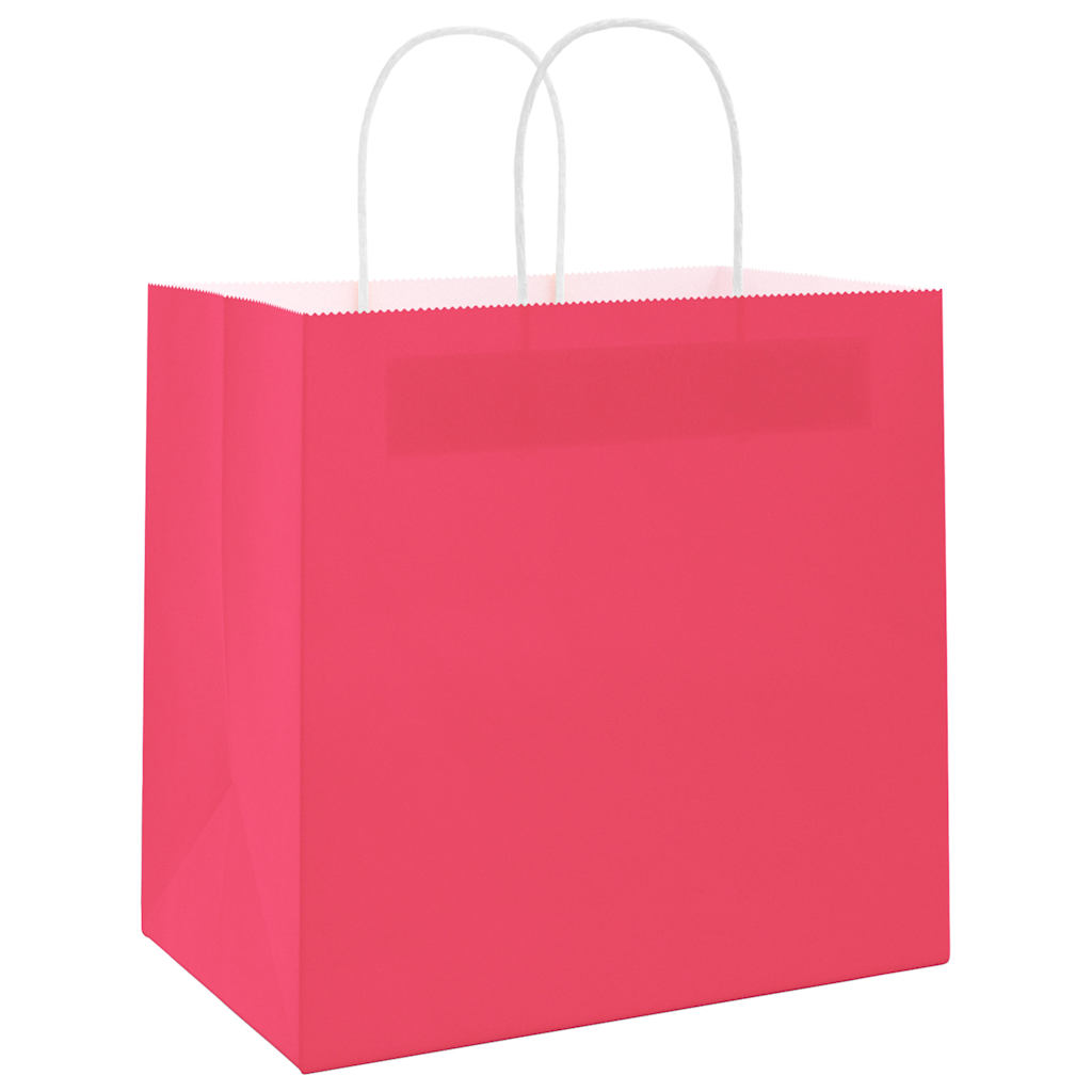 Paper carrier bags 250 pcs. with handles pink 26x17x25 cm