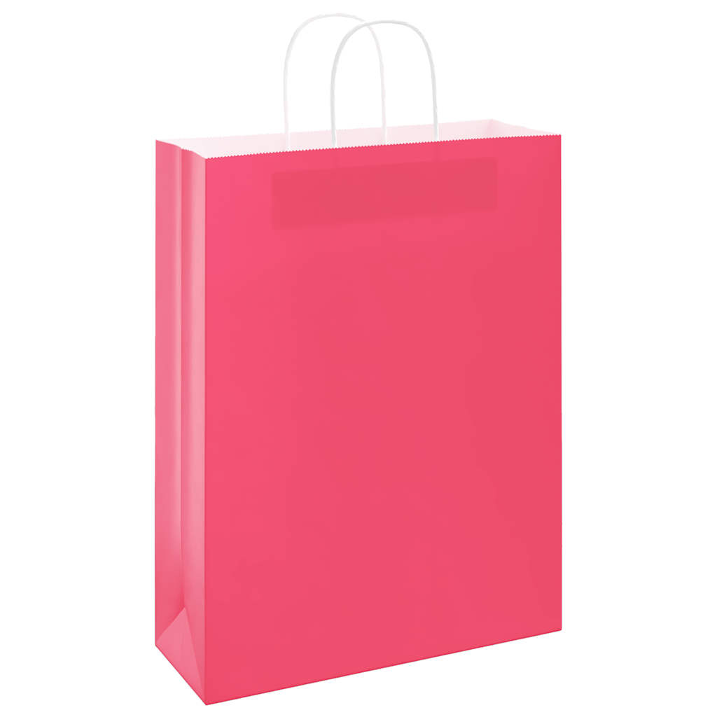 Papiertragetaschen 250 Stk. mit Henkeln Rosa 32x12x42 cm