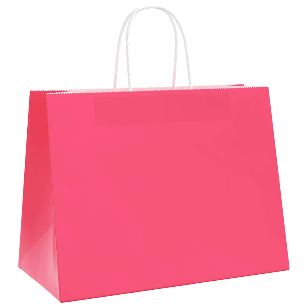 Paper carrier bags 250 pcs. with handles pink 32x17x25 cm