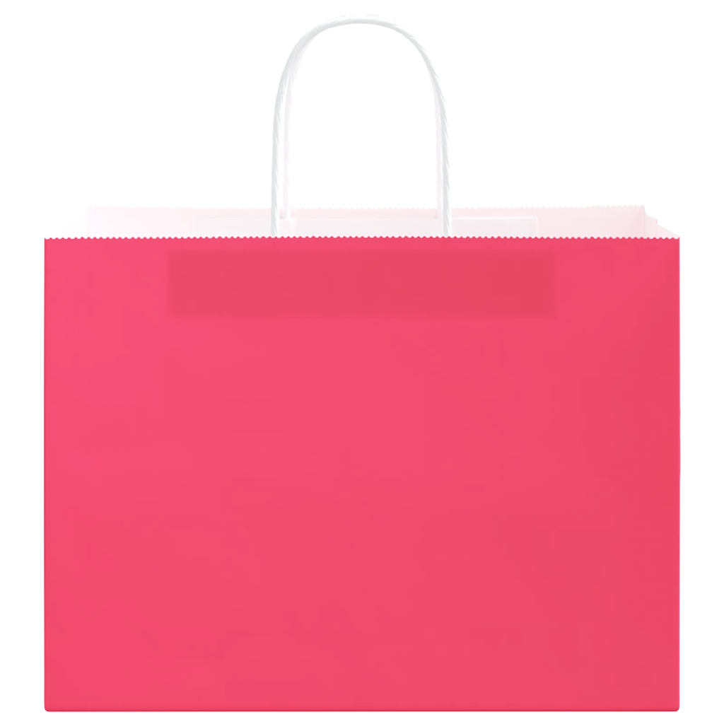 Paper carrier bags 250 pcs. with handles pink 32x17x25 cm