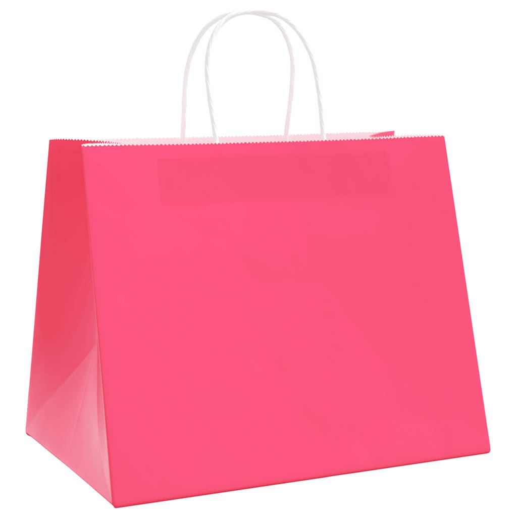 Paper carrier bags 250 pcs. with handles pink 32x22x24 cm