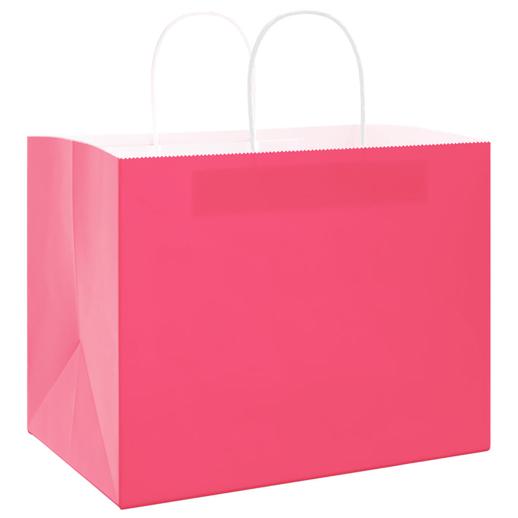 Paper carrier bags 250 pcs. with handles pink 32x22x24 cm