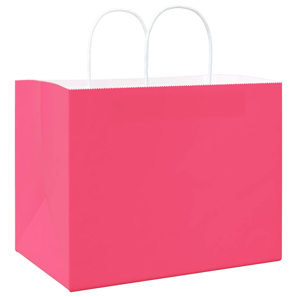 Paper carrier bags 250 pcs. with handles pink 32x22x24 cm