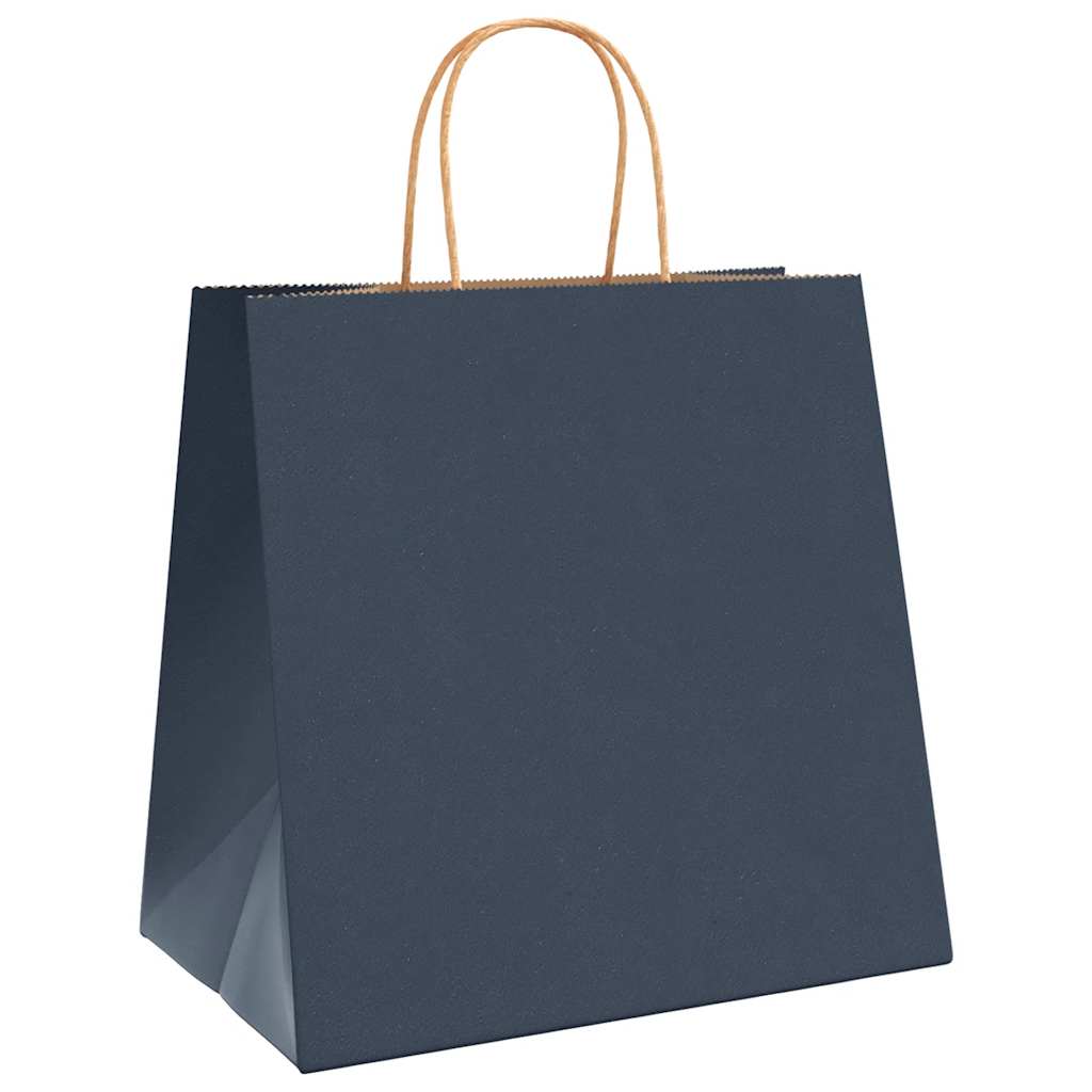 Papiertragetaschen 50 Stk. mit Henkeln Blau 26x17x25 cm