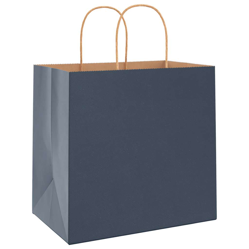 Papiertragetaschen 50 Stk. mit Henkeln Blau 26x17x25 cm