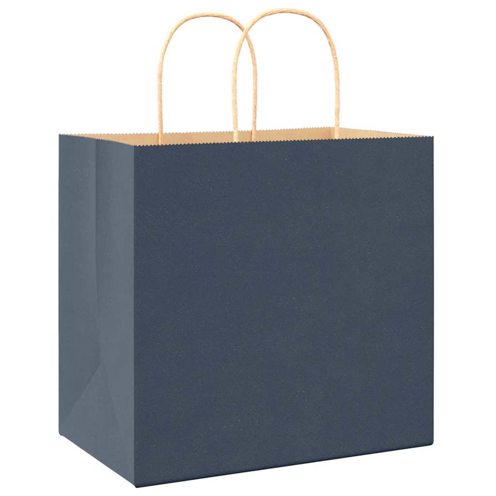 Papiertragetaschen 50 Stk. mit Henkeln Blau 26x17x25 cm