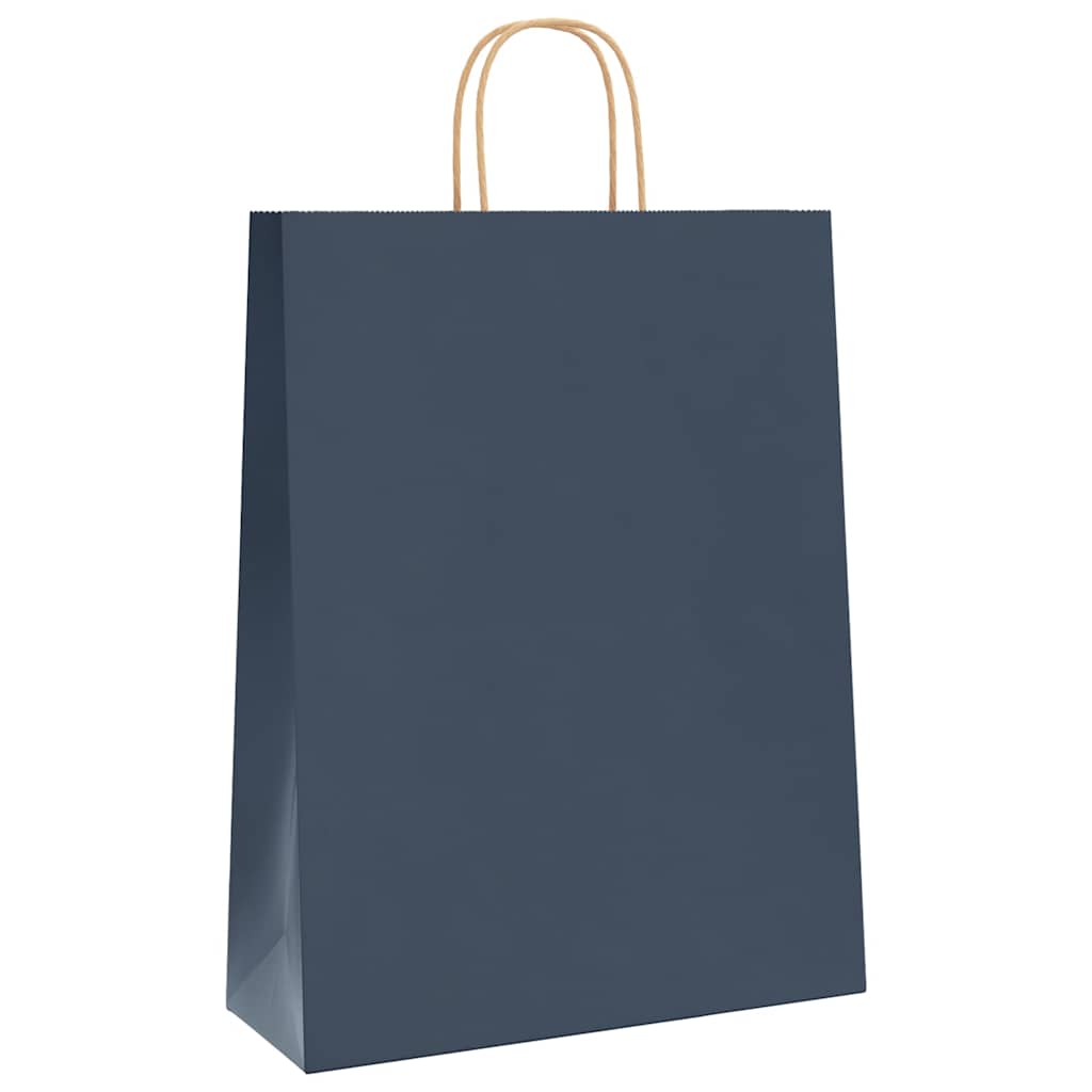 Papiertragetaschen 250 Stk. mit Henkeln Blau 32x12x42 cm