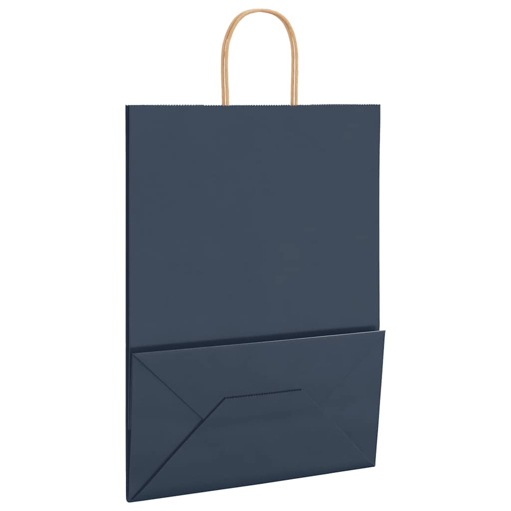 Paper carrier bags 250 pcs. with handles blue 32x17x44 cm