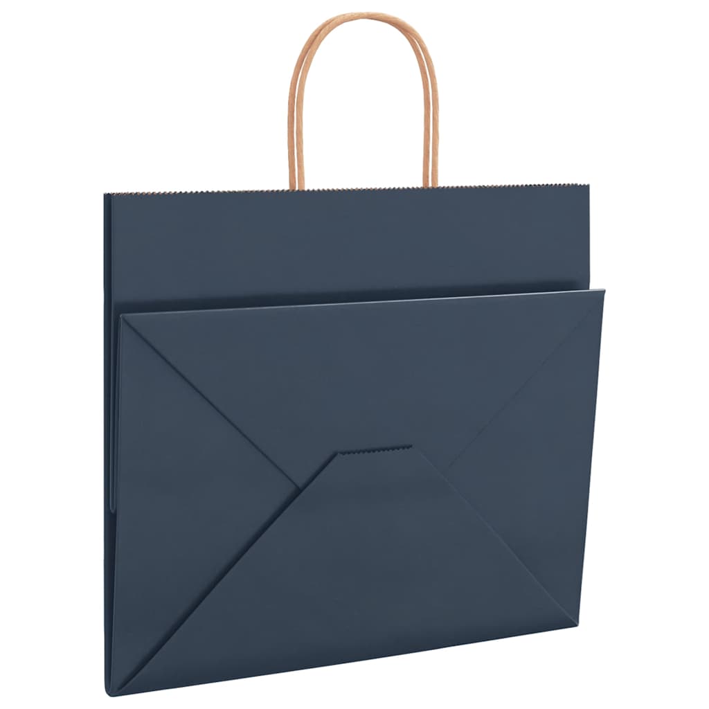 Paper carrier bags 250 pcs. with handles blue 32x22x28 cm