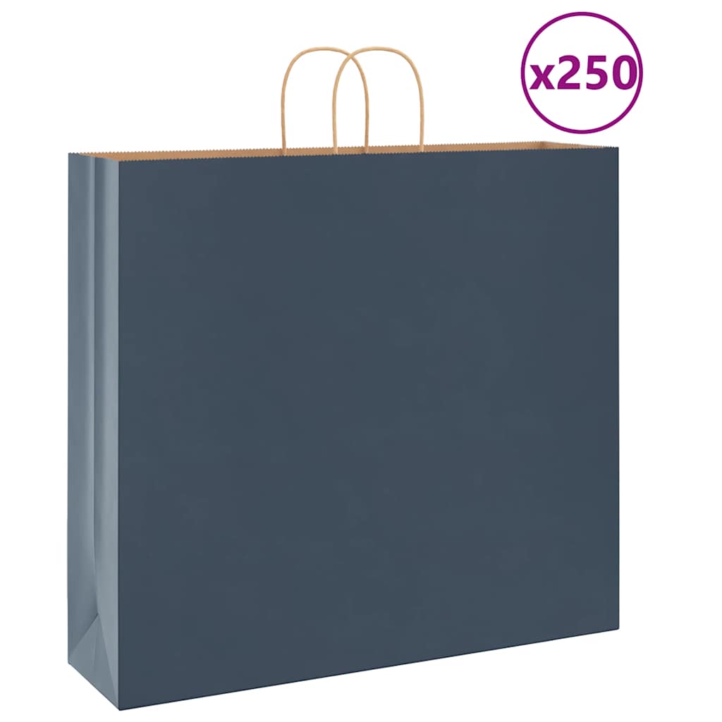 Paper carrier bags 250 pcs. with handles blue 54x15x49 cm