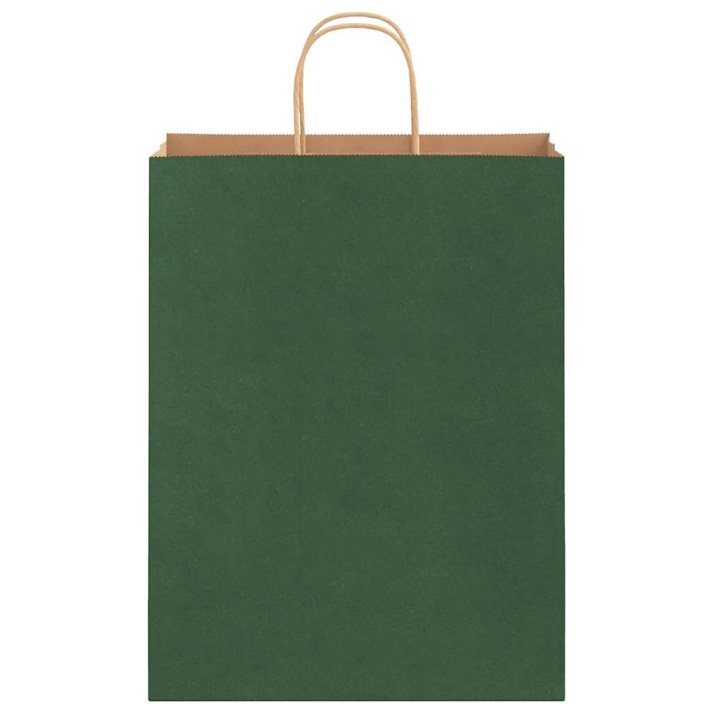 Papiertragetaschen 50 Stk. mit Henkeln Grün 32x12x42 cm