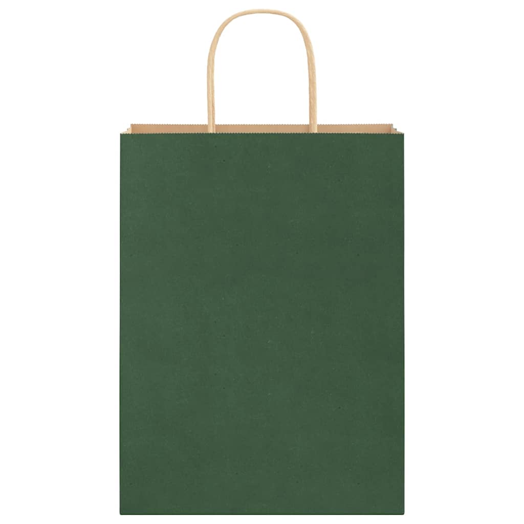 Papiertragetaschen 250 Stk. mit Henkeln Grün 26x12x35 cm