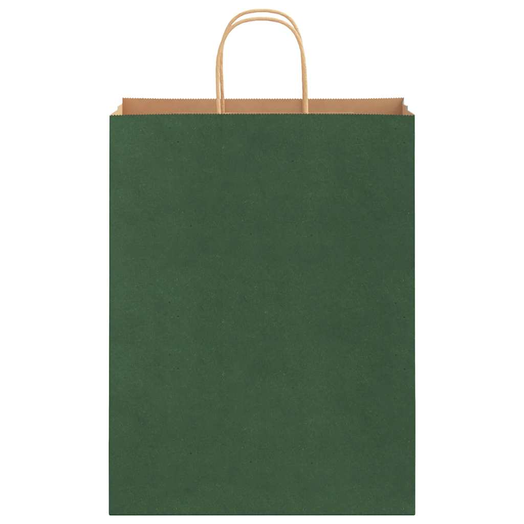 Papiertragetaschen 250 Stk. mit Henkeln Grün 32x12x42 cm