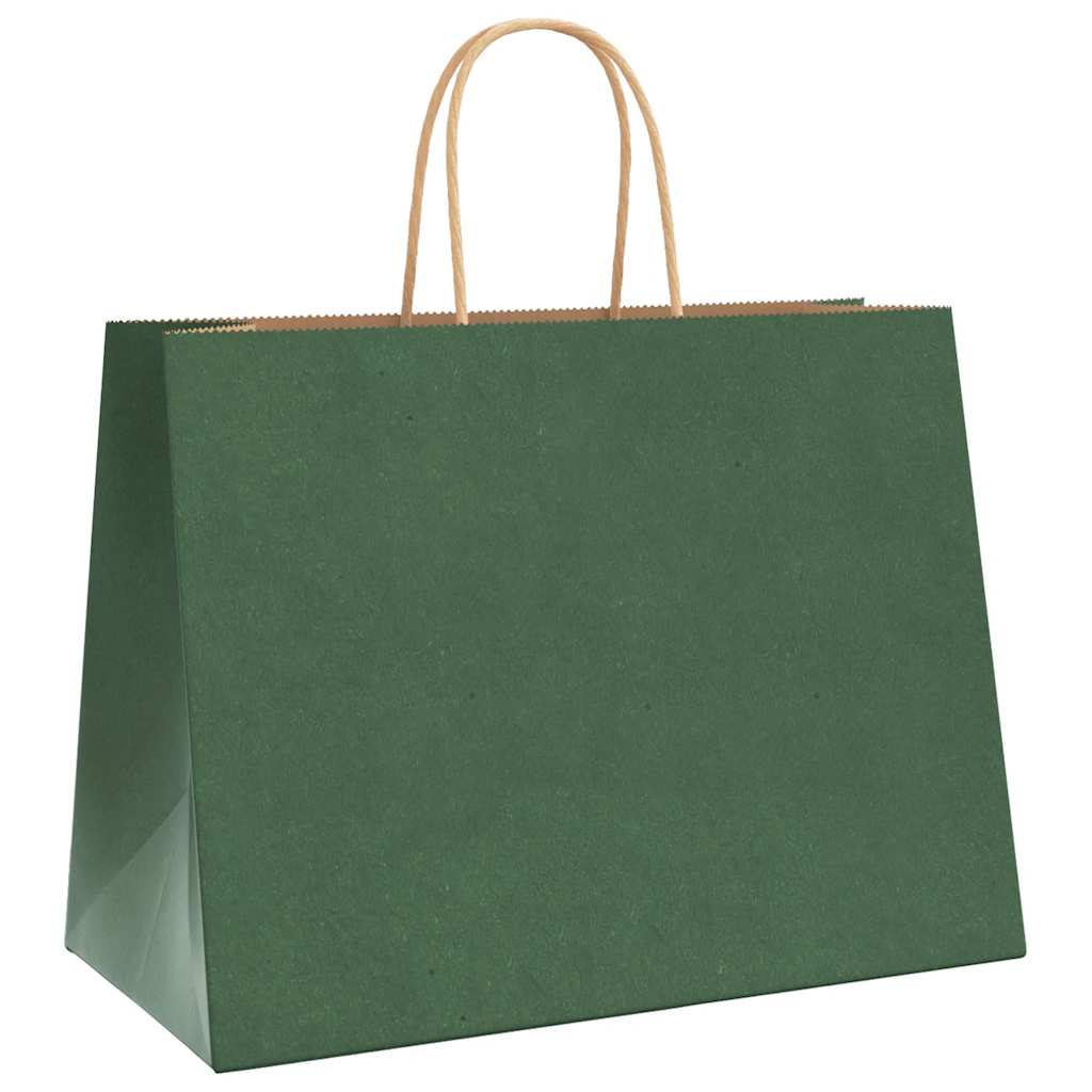 Paper carrier bags 250 pcs. with handles Green 32x17x25 cm