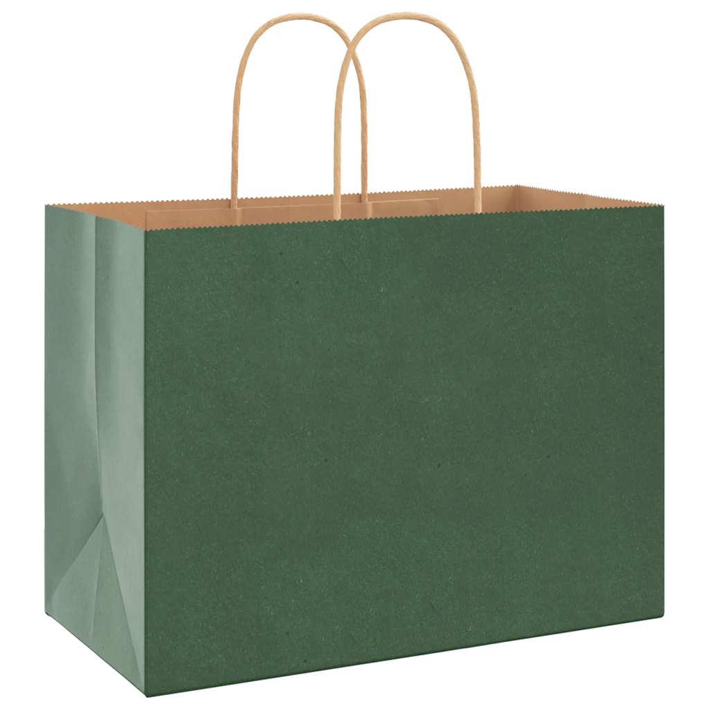 Paper carrier bags 250 pcs. with handles Green 32x17x25 cm