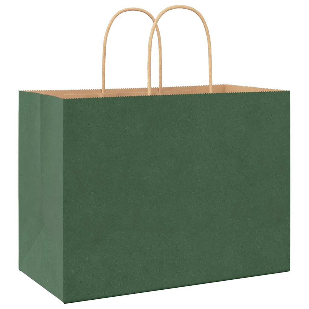 Paper carrier bags 250 pcs. with handles Green 32x17x25 cm