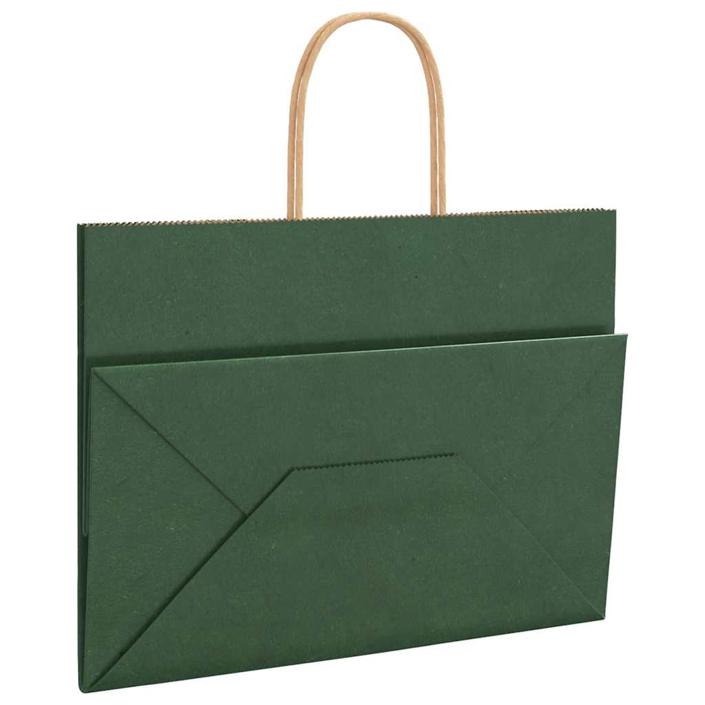 Paper carrier bags 250 pcs. with handles Green 32x17x25 cm