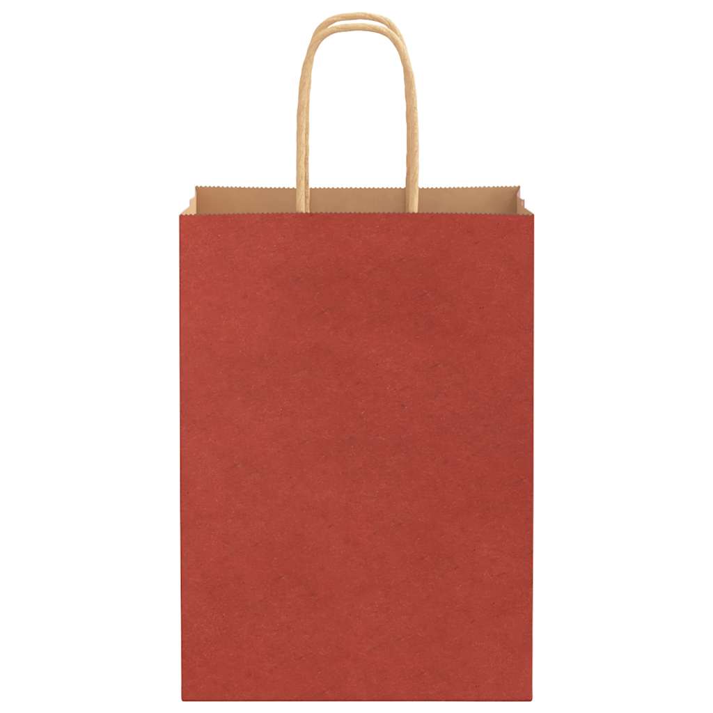 Papiertragetaschen 50 Stk. mit Henkeln Rot 15x8x21 cm