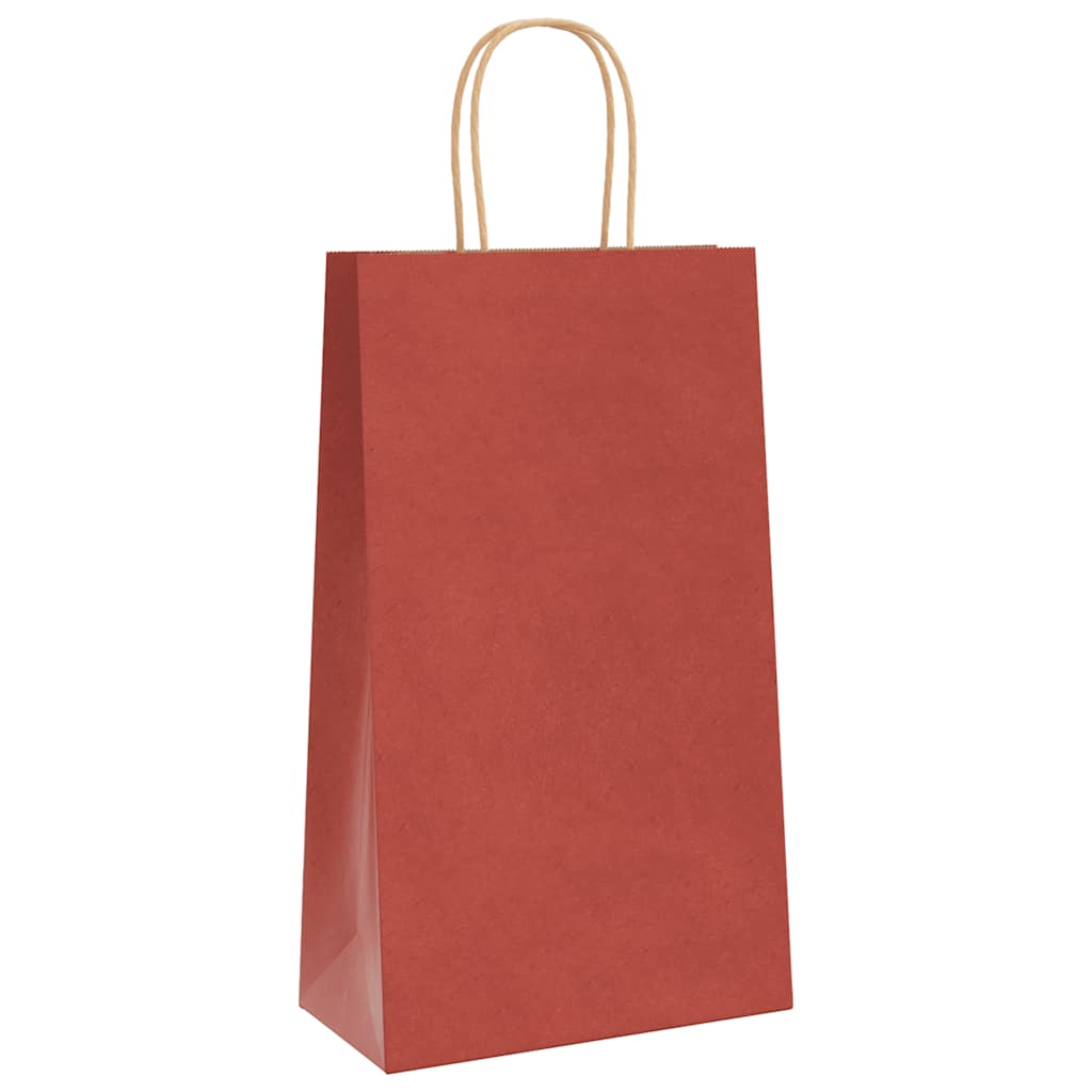 Papiertragetaschen 50 Stk. mit Henkeln Rot 21x11x36 cm