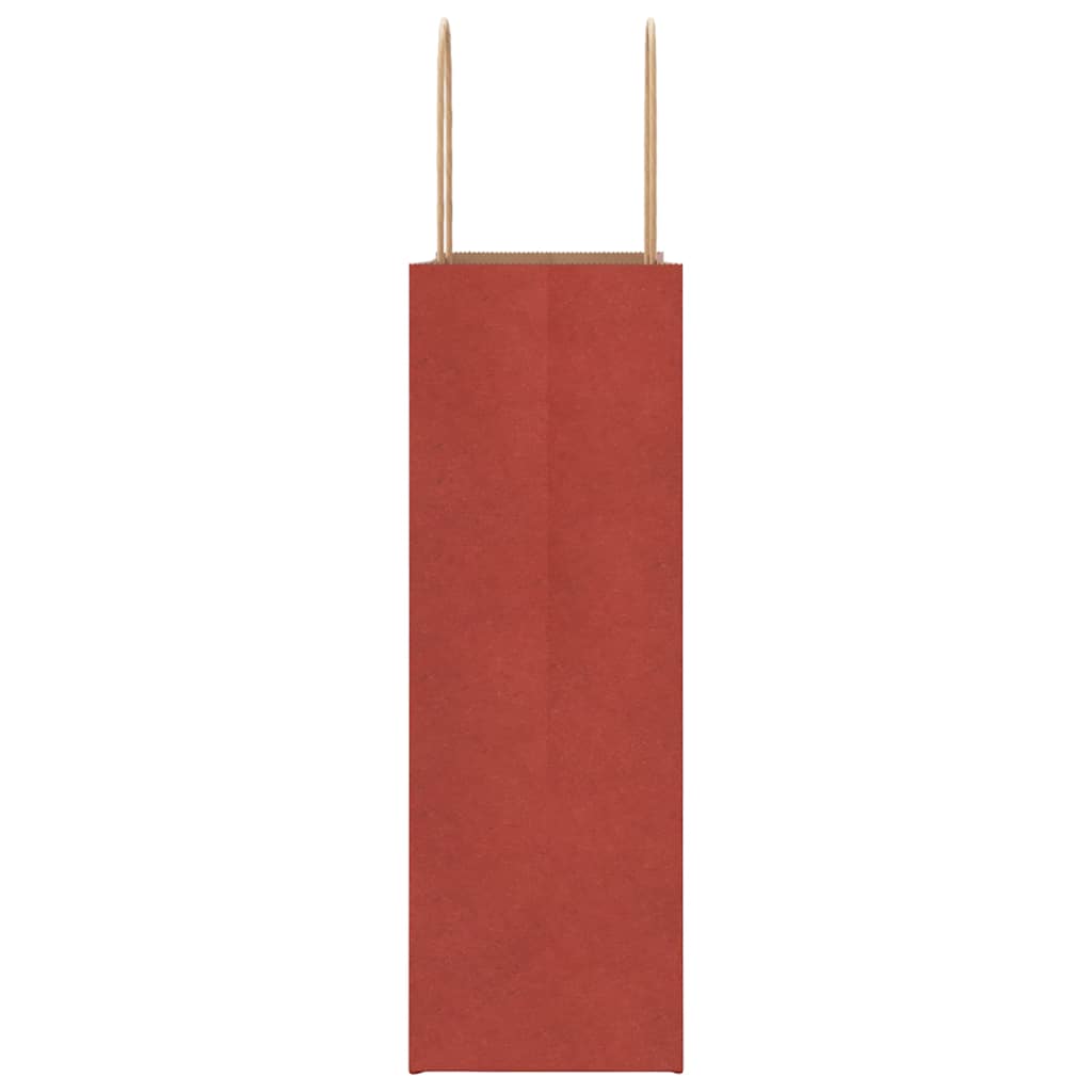 Papiertragetaschen 50 Stk. mit Henkeln Rot 26x12x35 cm