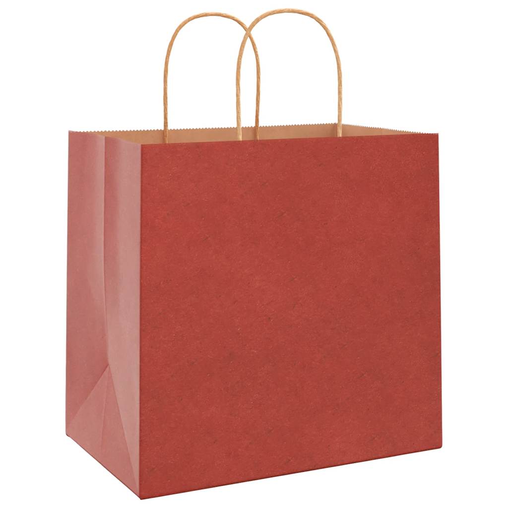 Papiertragetaschen 50 Stk. mit Henkeln Rot 26x17x25 cm