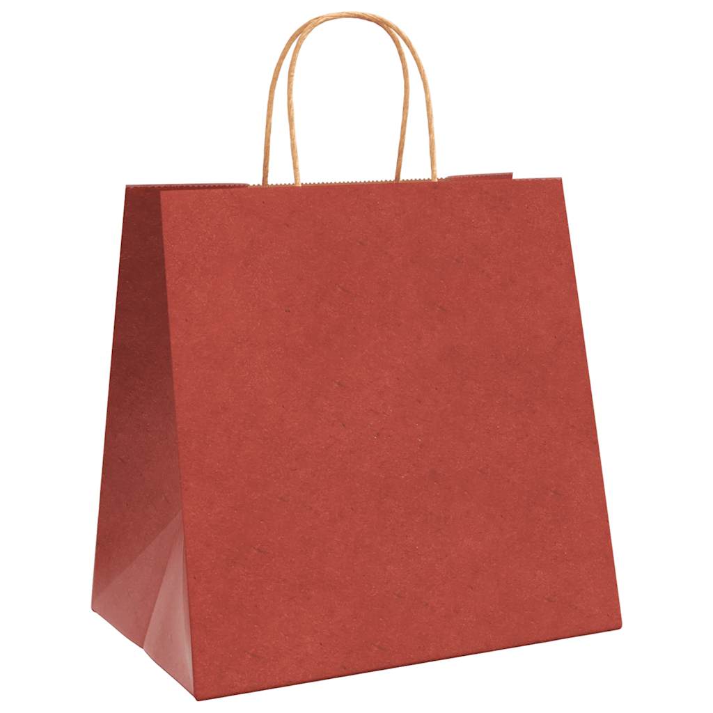 Papiertragetaschen 50 Stk. mit Henkeln Rot 26x17x25 cm