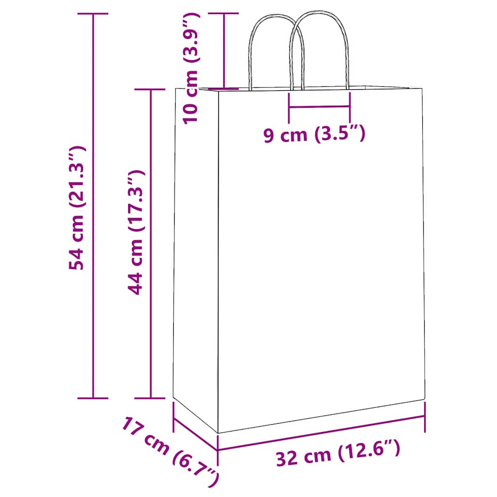 Papiertragetaschen 50 Stk. mit Henkeln Rot 32x17x44 cm