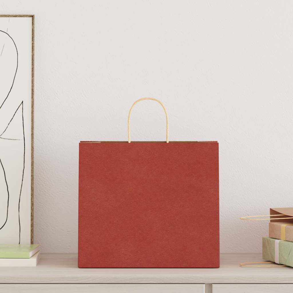 Paper carrier bags 50 pcs. with handles red 32x22x28 cm
