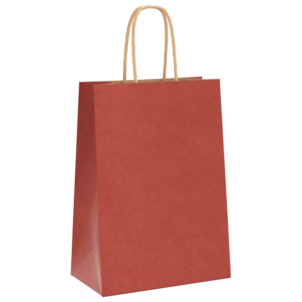 Papiertragetaschen 250 Stk. mit Henkeln Rot 15x8x21 cm