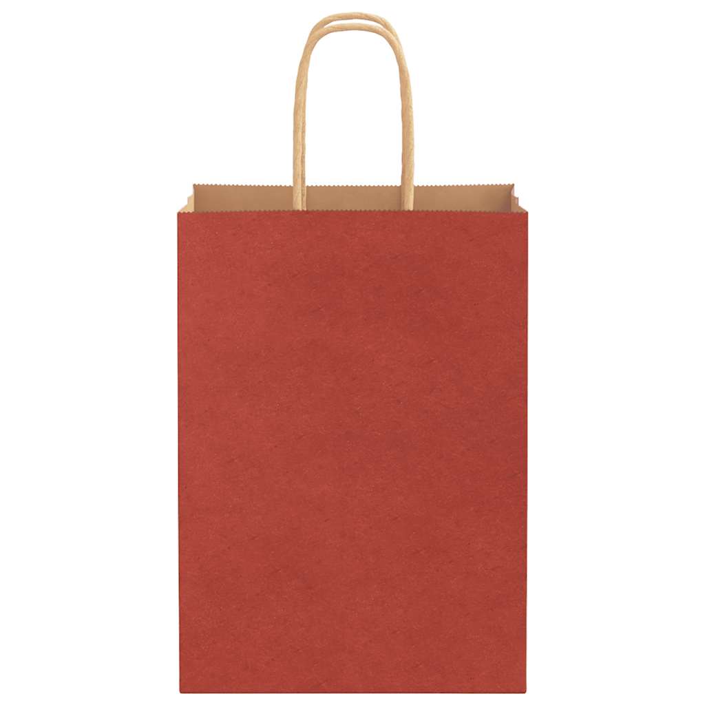 Papiertragetaschen 250 Stk. mit Henkeln Rot 15x8x21 cm