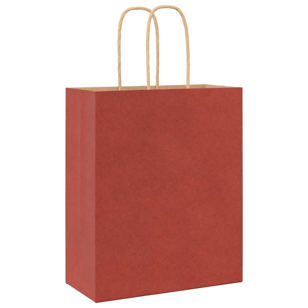 Paper carrier bags 250 pcs. with handles red 18x8x22 cm