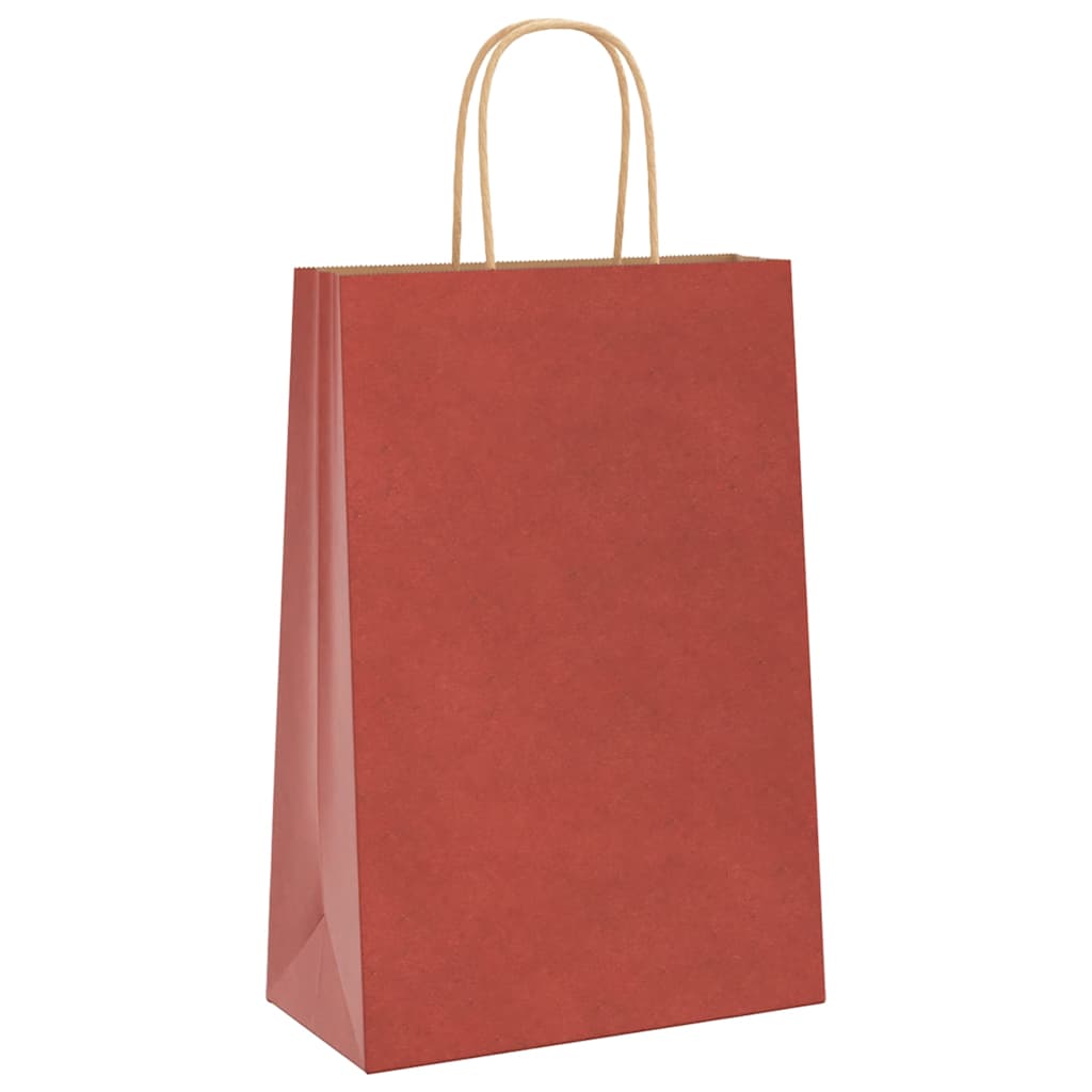 Papiertragetaschen 250 Stk. mit Henkeln Rot 21x11x31 cm