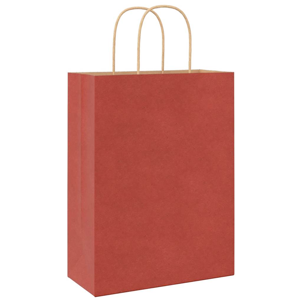 Papiertragetaschen 250 Stk. mit Henkeln Rot 26x12x35 cm