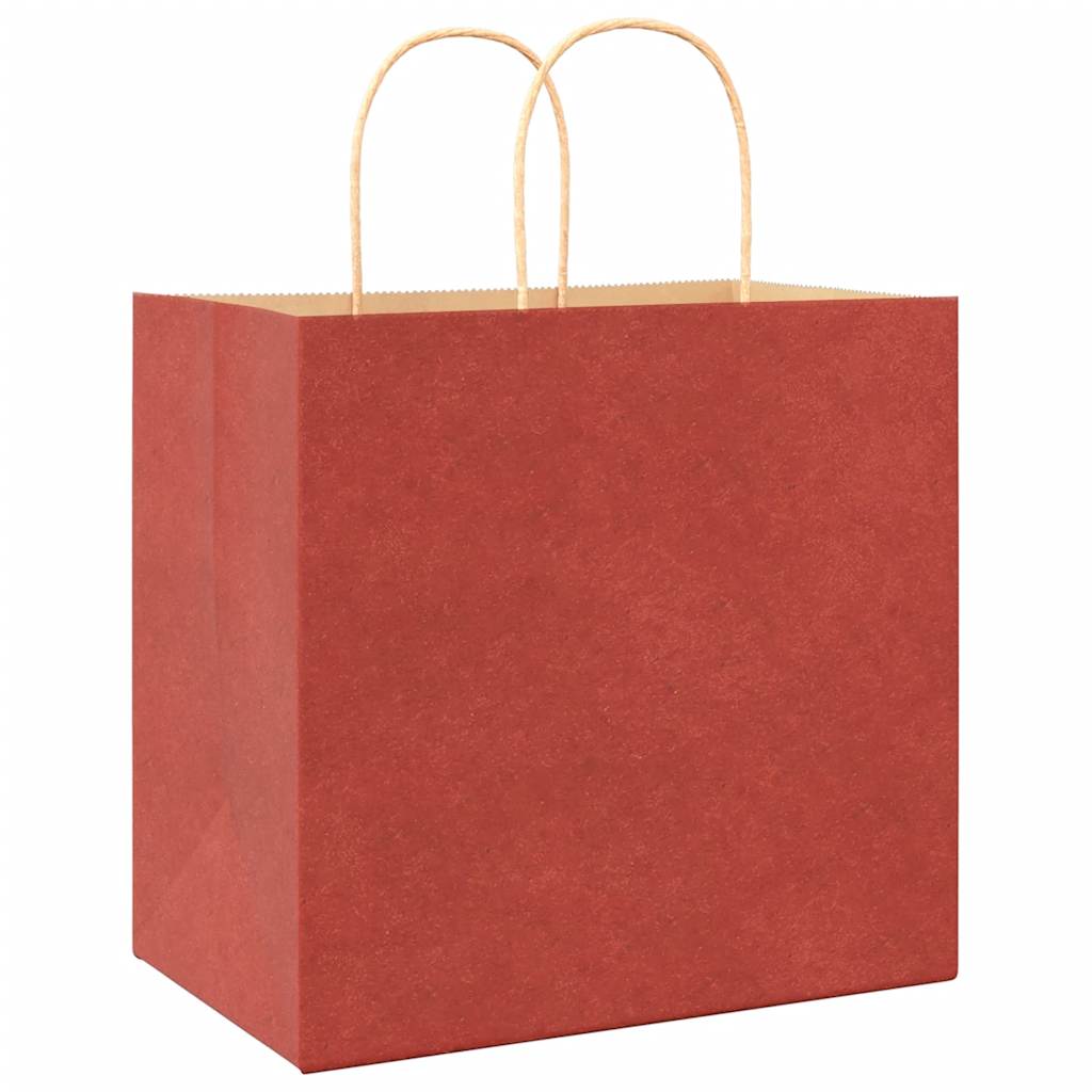 Papiertragetaschen 250 Stk. mit Henkeln Rot 26x17x25 cm
