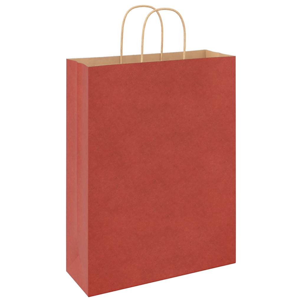 Papiertragetaschen 250 Stk. mit Henkeln Rot 32x12x42 cm