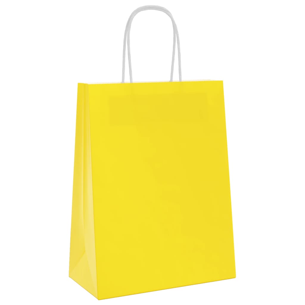 Paper carrier bags 50 pcs. with handles yellow 21x11x28 cm