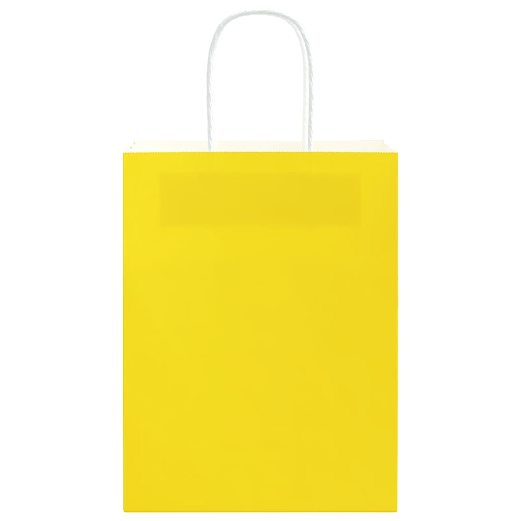 Paper carrier bags 50 pcs. with handles yellow 21x11x28 cm