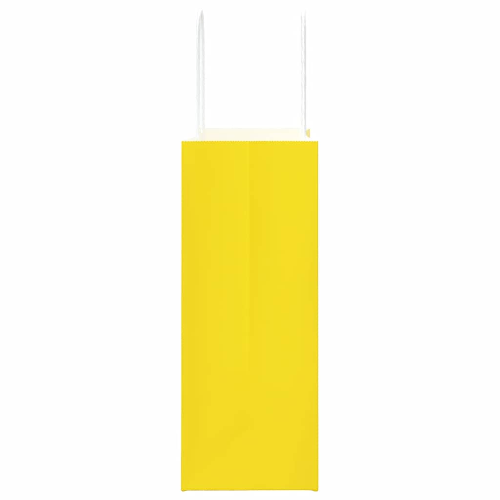 Paper carrier bags 50 pcs. with handles yellow 21x11x28 cm
