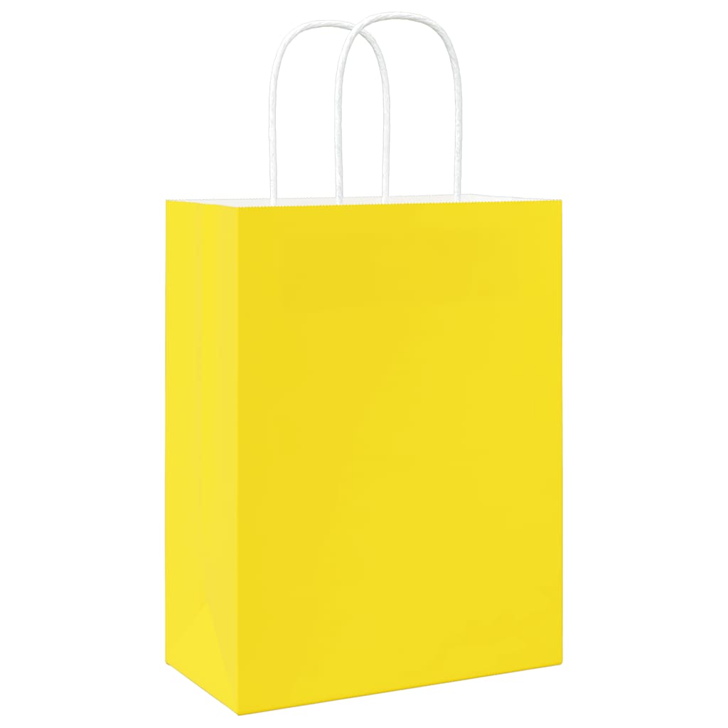 Paper carrier bags 50 pcs. with handles yellow 21x11x28 cm