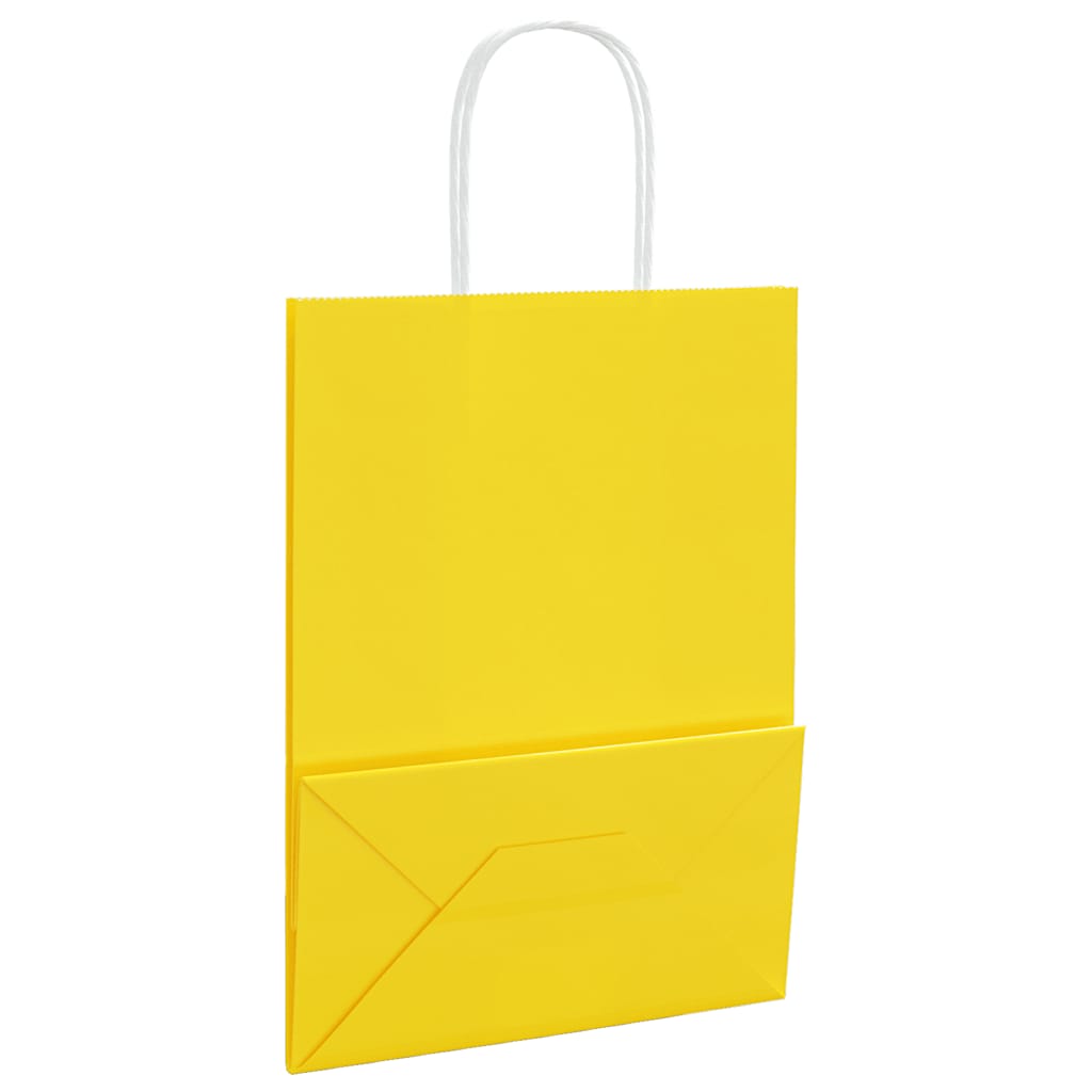 Paper carrier bags 50 pcs. with handles yellow 21x11x28 cm