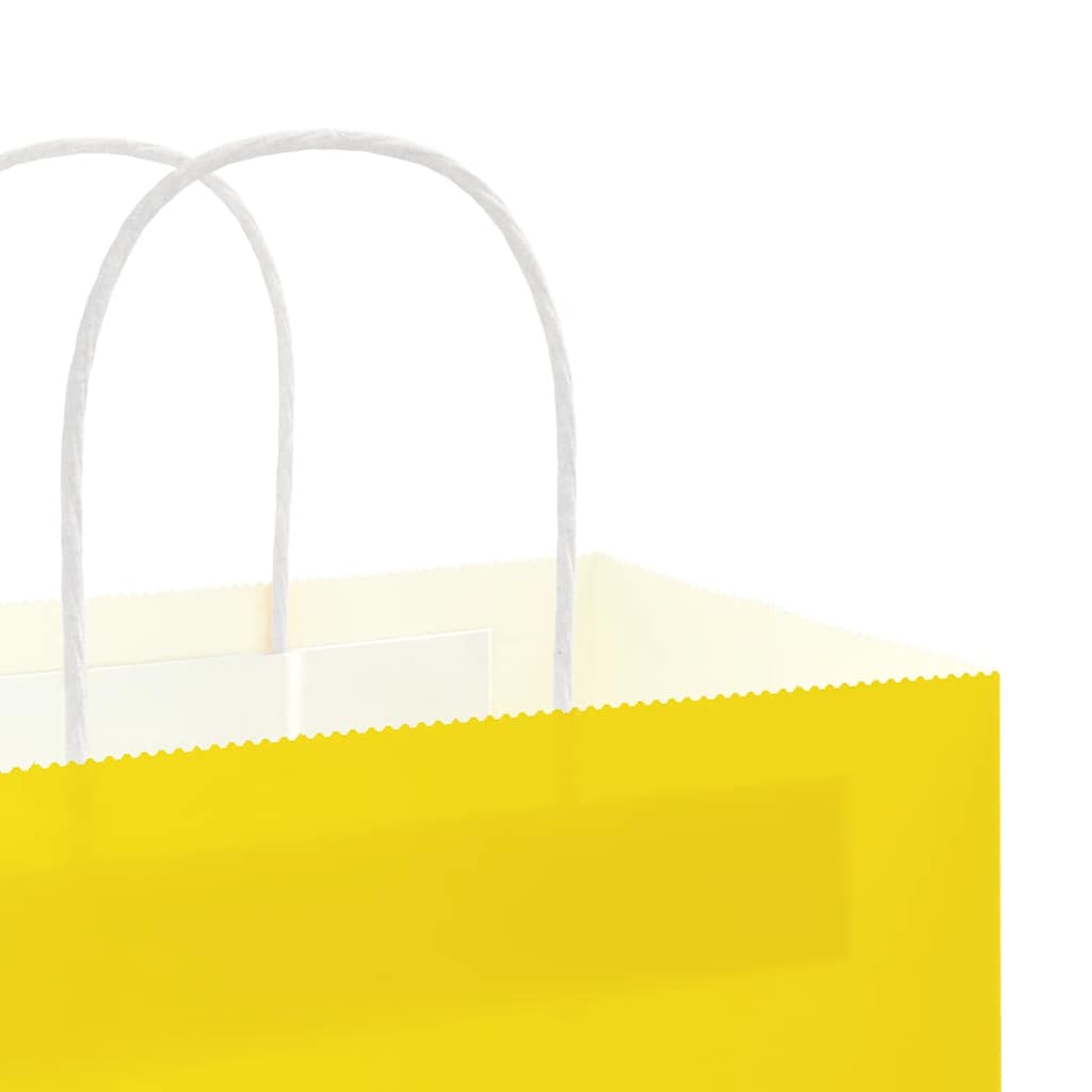 Paper carrier bags 50 pcs. with handles yellow 21x11x28 cm