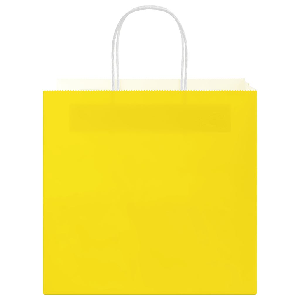 Paper carrier bags 50 pcs. with handles yellow 26x17x25 cm