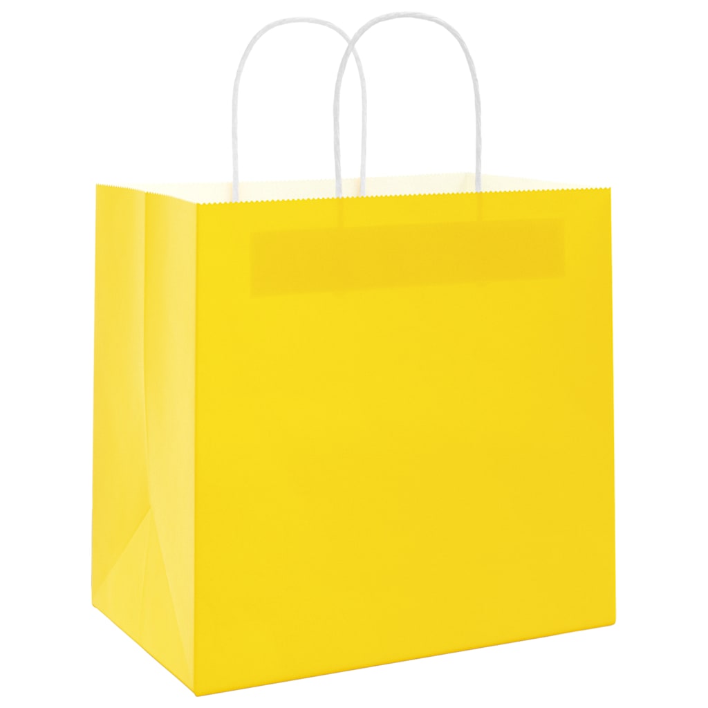 Paper carrier bags 50 pcs. with handles yellow 26x17x25 cm