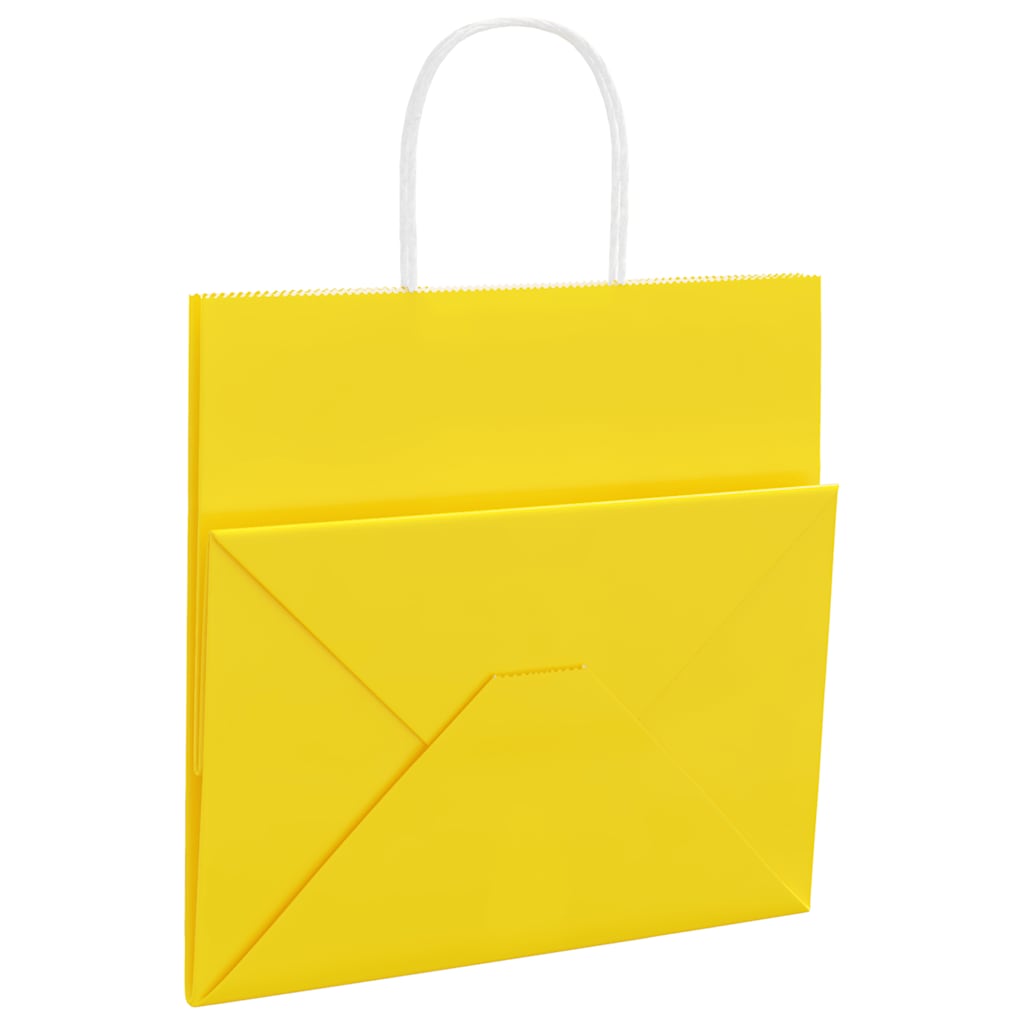 Paper carrier bags 50 pcs. with handles yellow 26x17x25 cm