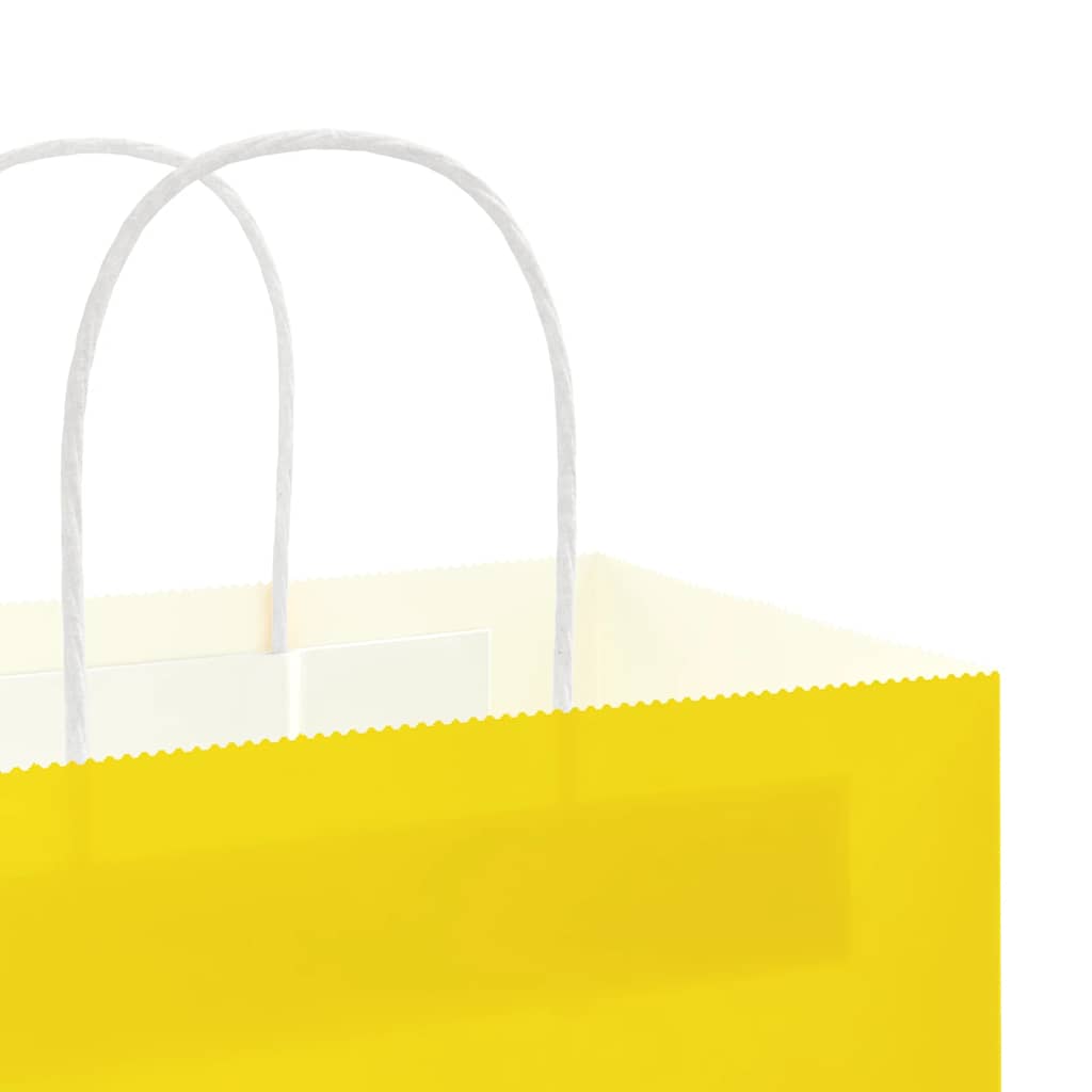 Paper carrier bags 50 pcs. with handles yellow 26x17x25 cm