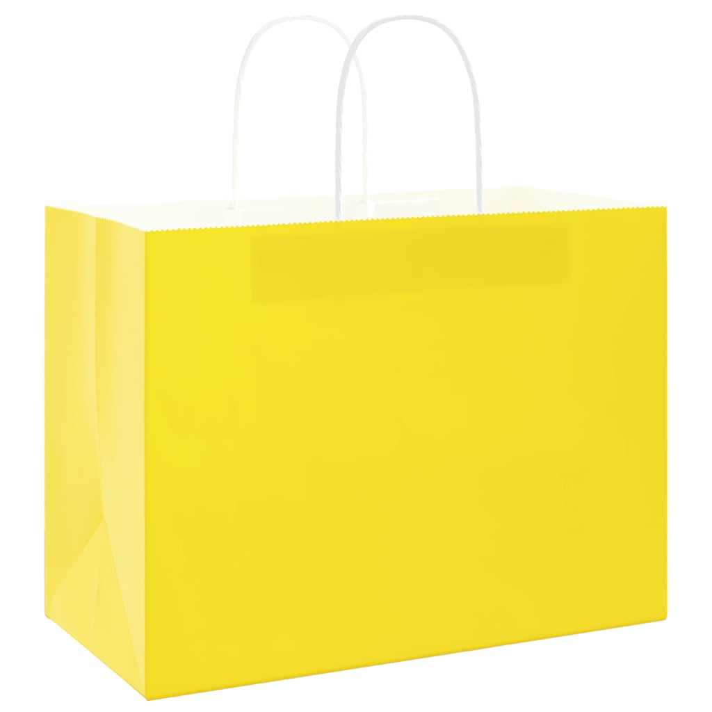 Paper carrier bags 50 pcs. with handles yellow 32x17x25 cm