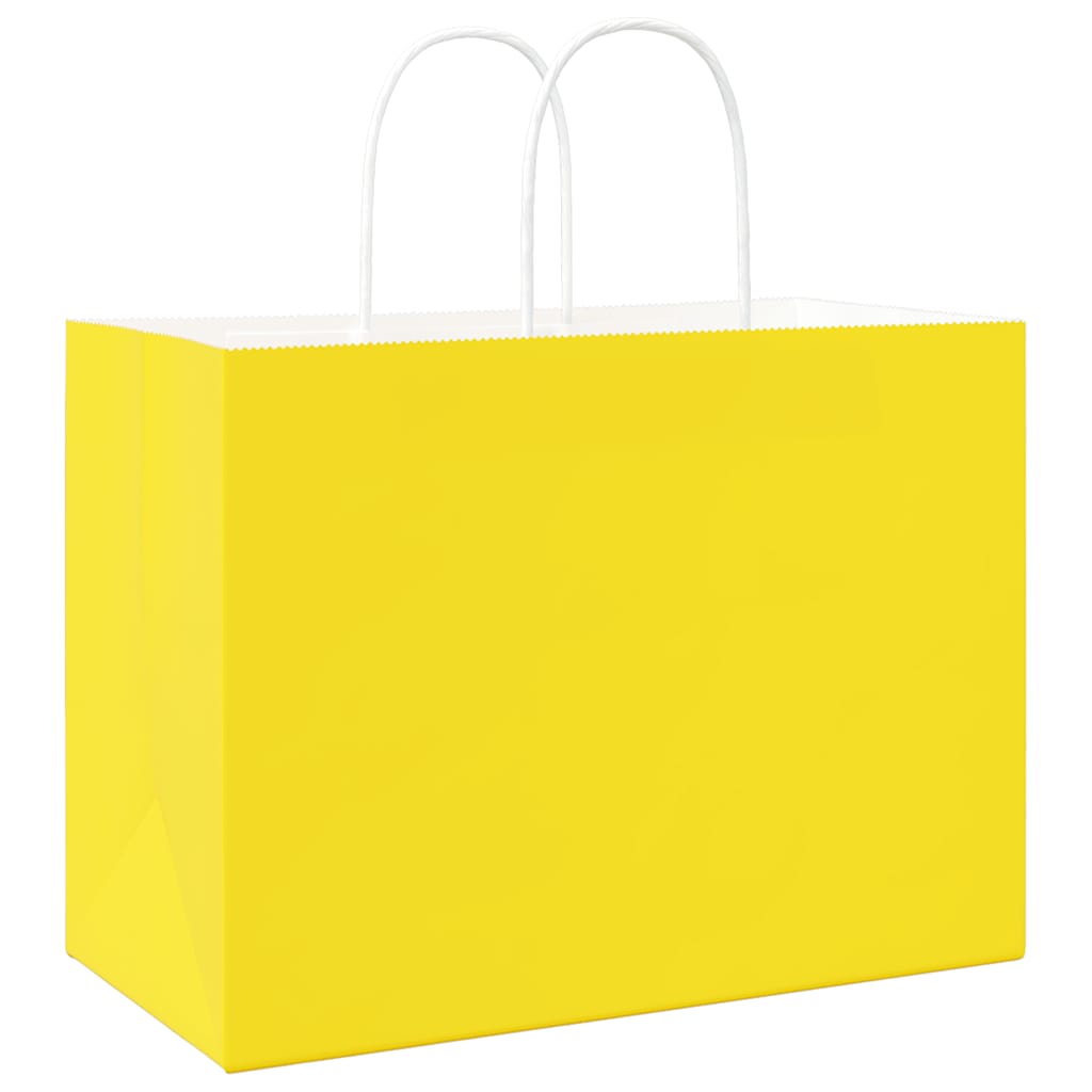 Paper carrier bags 50 pcs. with handles yellow 32x17x25 cm